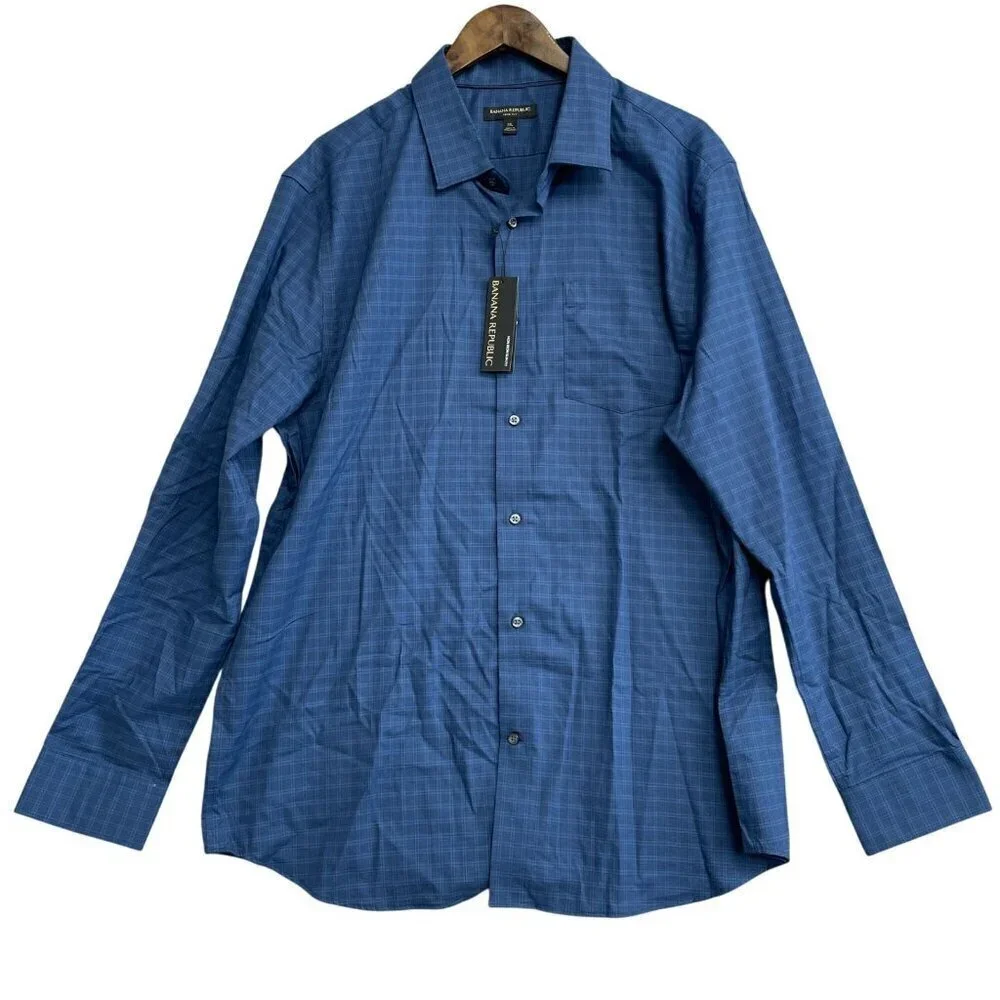 NEW Banana Republic Men's XXL Button down shirt Plaid